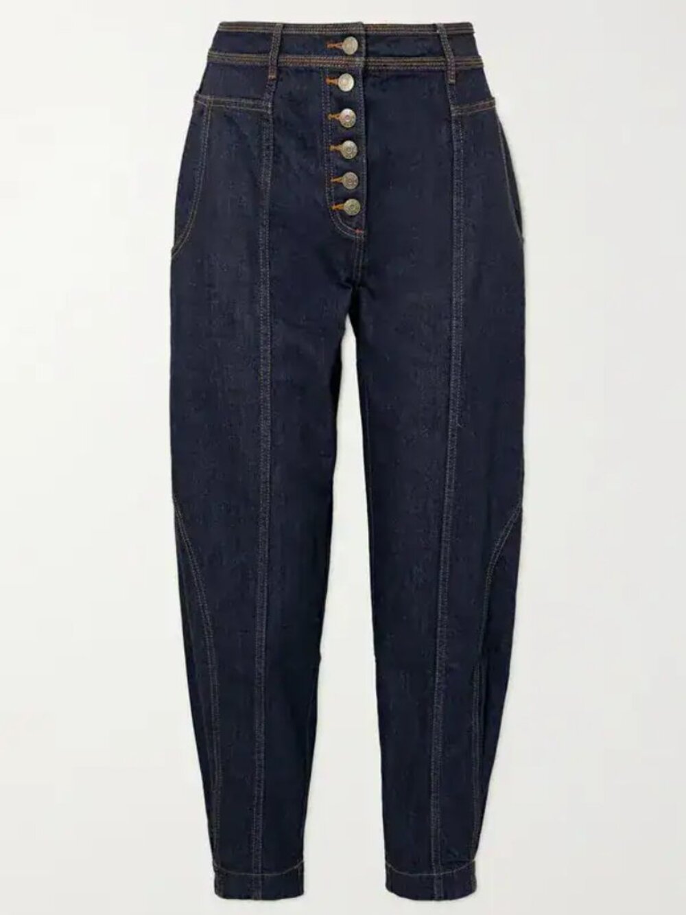 Ulla Johnson Keaton High-Rise Tapered Jeans Balloon Leg Dark Wash Size 6